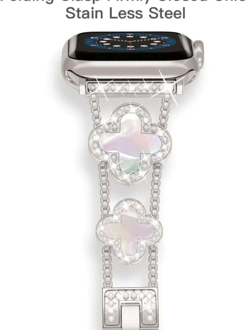 Sparkling Diamond Metal Bands for Apple Watch Series 2-11, Stylish & Chic